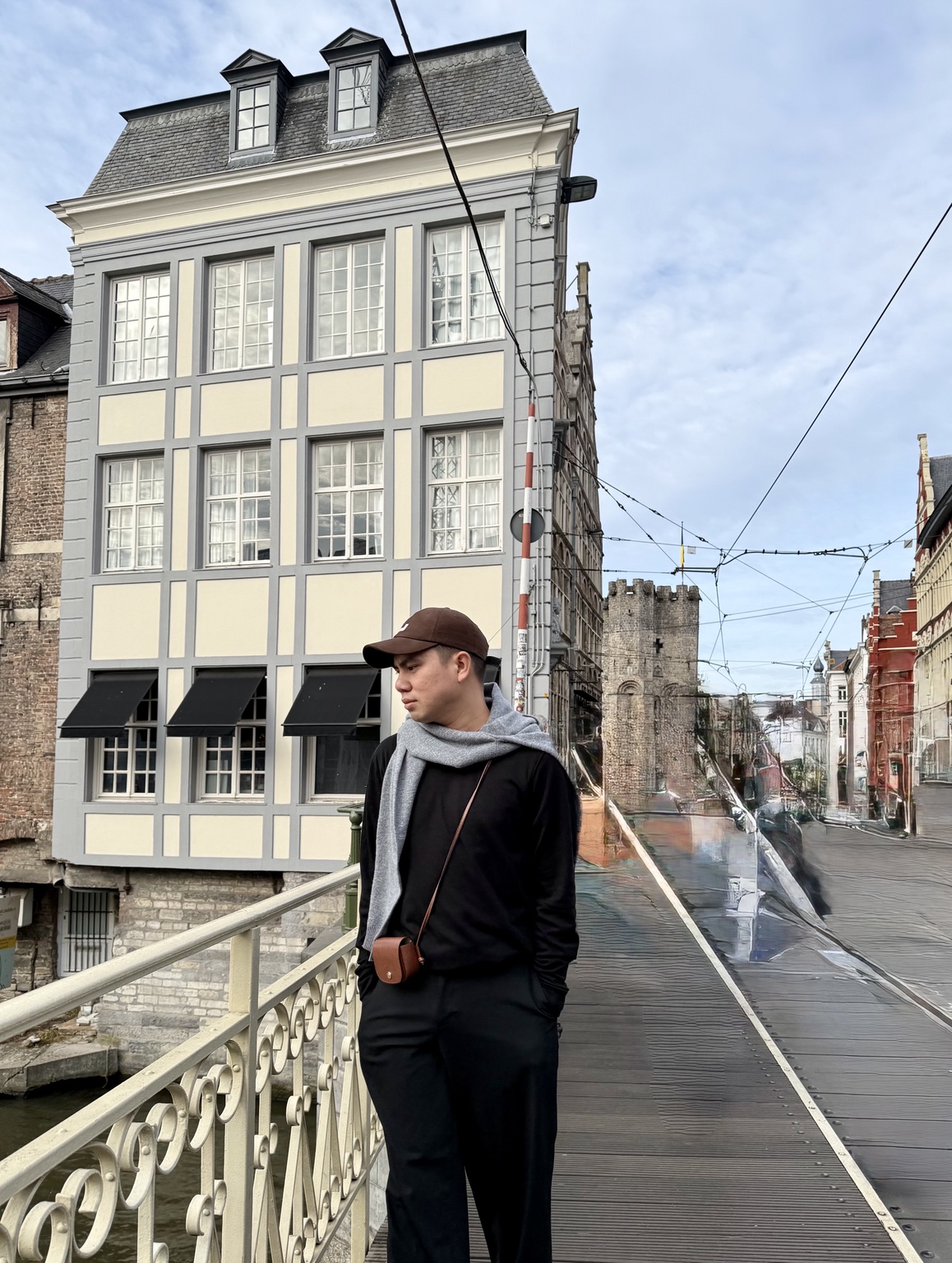 Reymart Cadorna on a bridge in historic Ghent