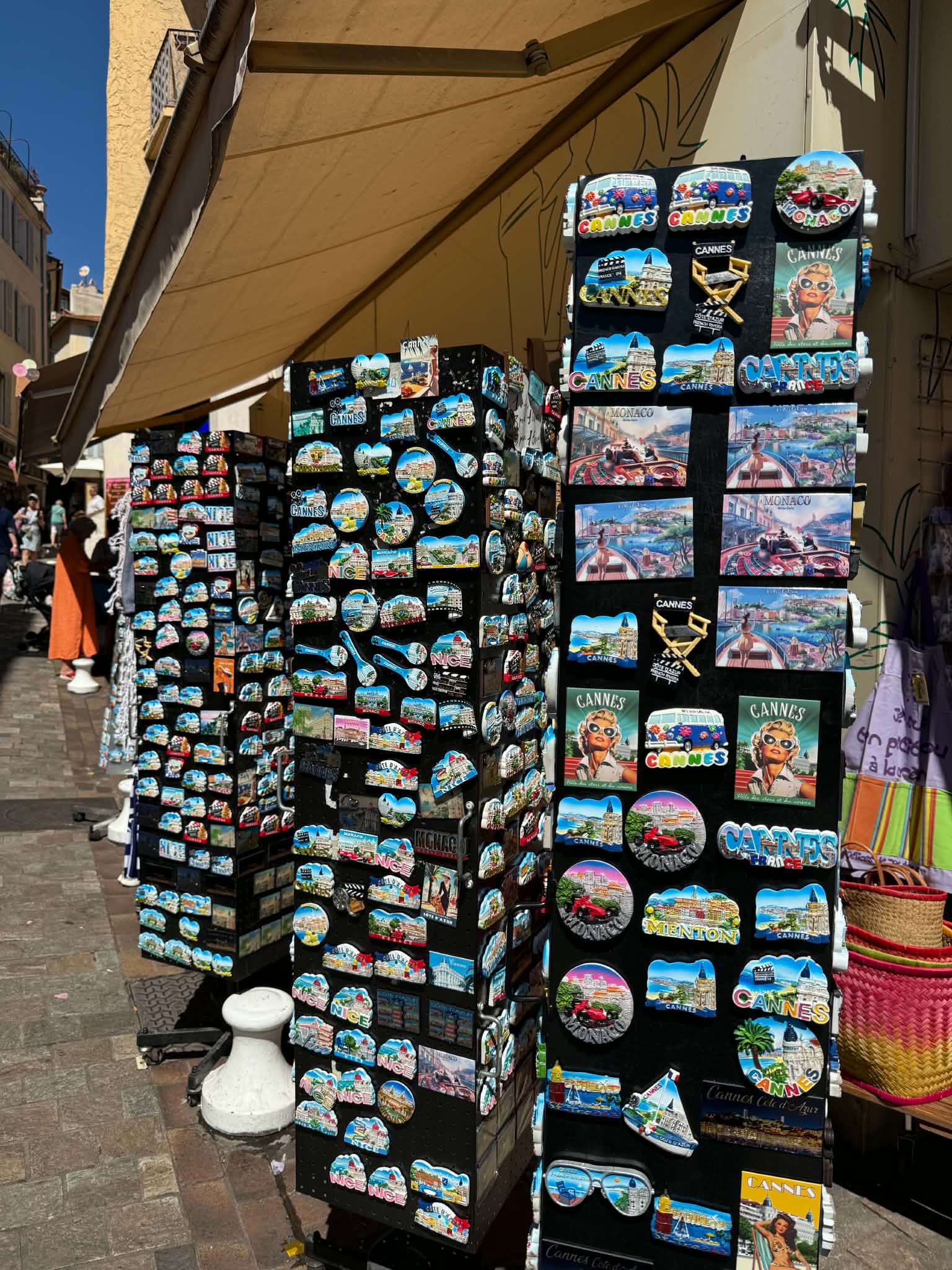 Colorful keepsakes at a Cannes market